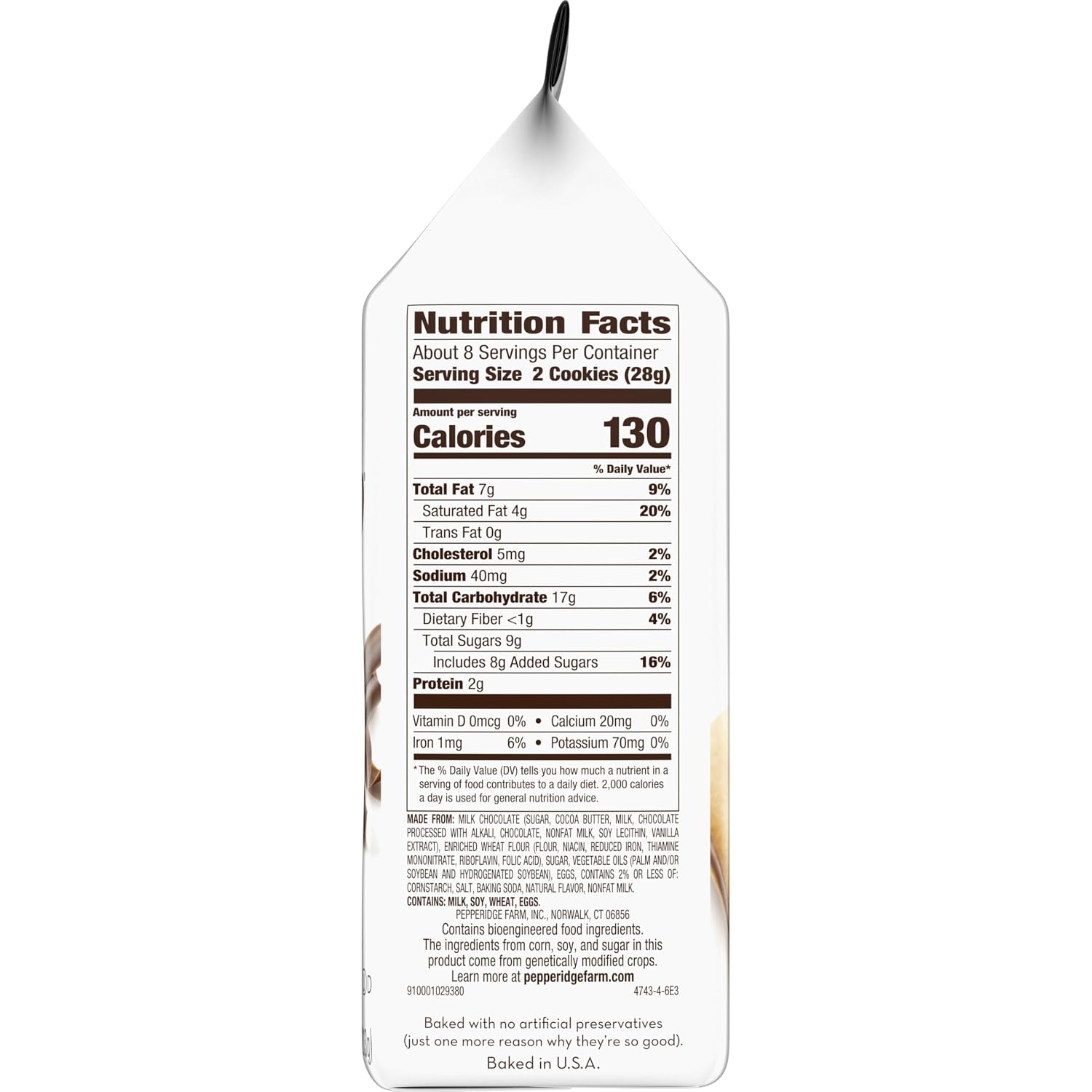 Pepperidge Farm Milano Milk Chocolate Cookies, 6 OZ Bag (15 Cookies)