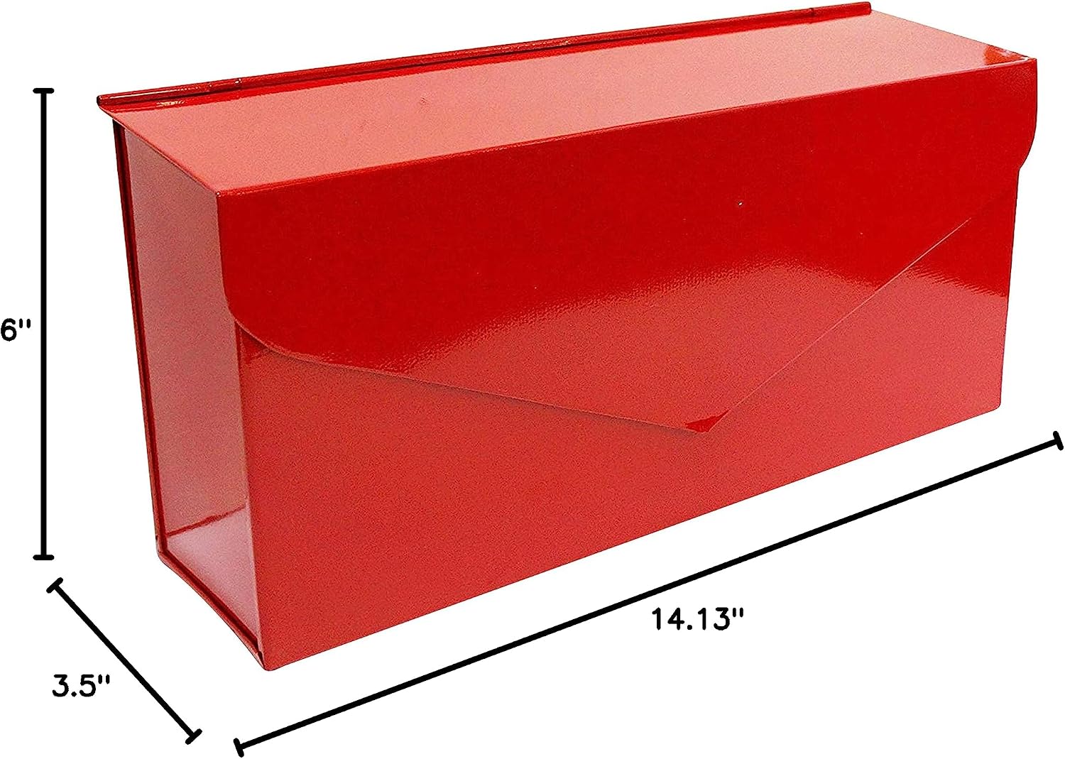 NACH Black Envelope Wall Mount Mailbox, Rust Resistant Metal Mailbox, Black Mailbox Wall Mount, Mailboxes for Outside Wall Mount, Outdoor Mailboxes, Wall Mailbox, 14.1 x 3.5 x 6 Inches, MB-6915BLK