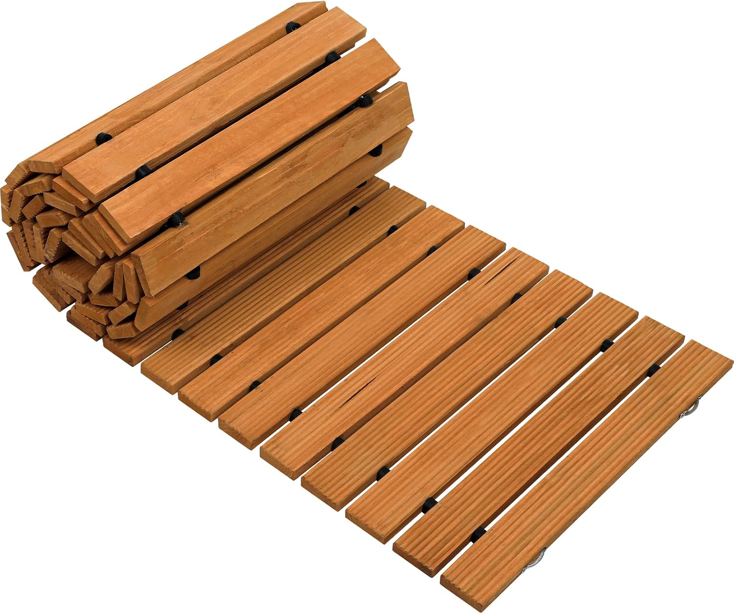 Worth Garden 9 ft. Wooden Garden Pathway - 17 in. W Roll Out Straight Walkway for Outdoor Patios, Gardens, Yard, Beach Boardwalks