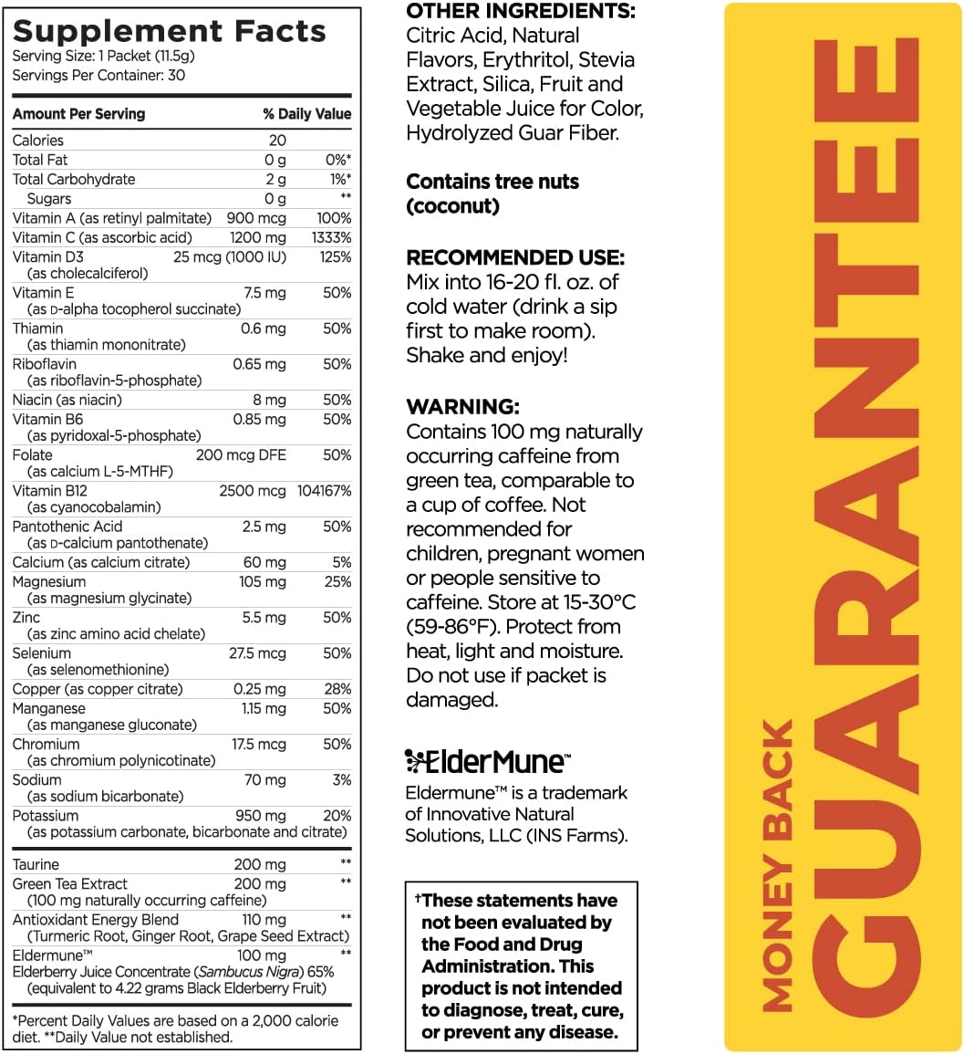 Pureboost Sugar-Free Immune Clean Energy Booster Drink Mix, Combo Pack 30ct
