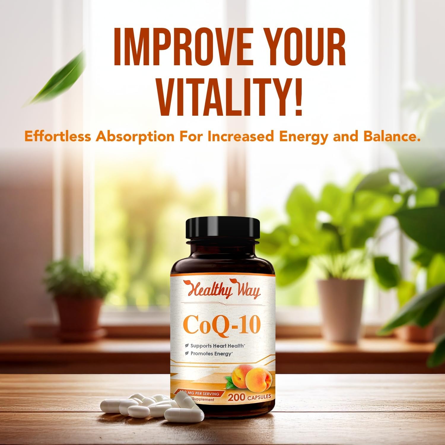 Coenzyme Q10 400mg CoQ10 Supplement - Once Daily Coq 10 400mg Powder Capsules for Healthy Heart Antioxidant and Energy Support - Non-GMO Quick Absorption Ubiquinone Q10 Coenzyme (100 Servings)
