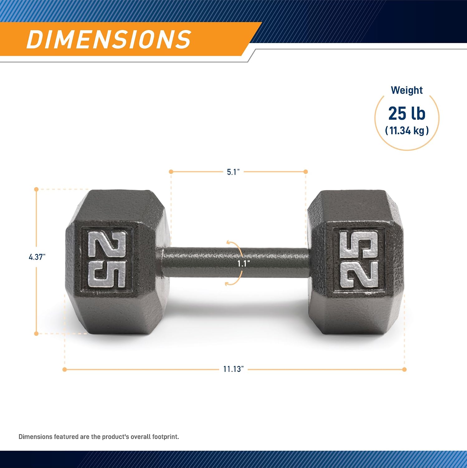 Marcy Cast Iron Hex Dumbbells Collection - Available size from 3-lb to 100-lb, SOLD INDIVIDUALLY