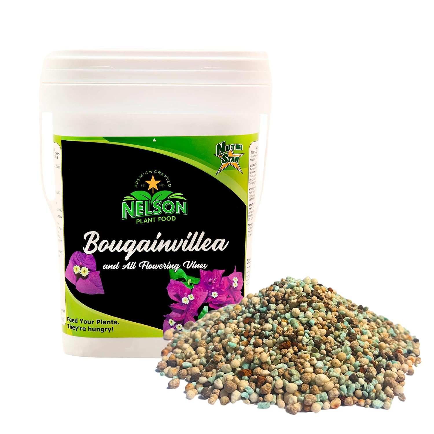 Nelson Plant Food For All Flowering Vines Bougainvillea Trumpet Wisteria Honeysuckles Indoor Outdoor Granular Fertilizer NutriStar 17-7-10 (2 lb)
