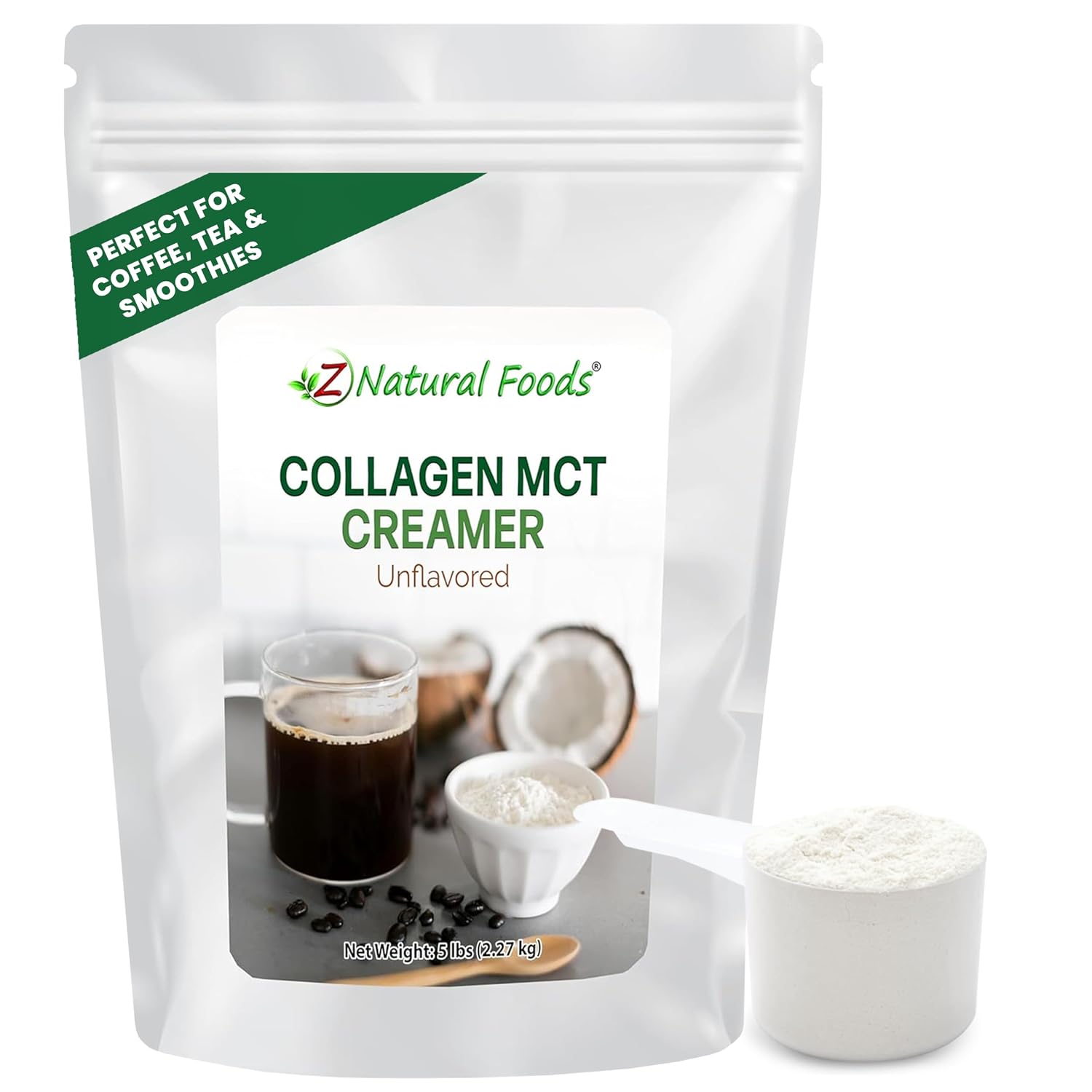 Z Natural Foods Collagen MCT Oil Creamer Powder- Vanilla, 16 oz (Pack of 1)