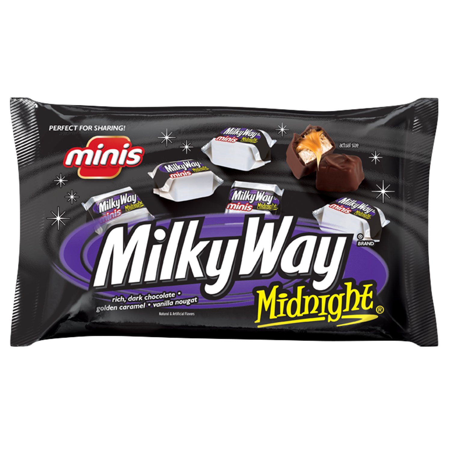 MILKY WAY Midnight Dark Chocolate Candy Bars, Sharing Size, 24-Count Box | Snack-ready dark chocolate bars, chocolate bar, 2.83-Ounce, sharing size, 24-count box, midnight milky way candy bars bulk