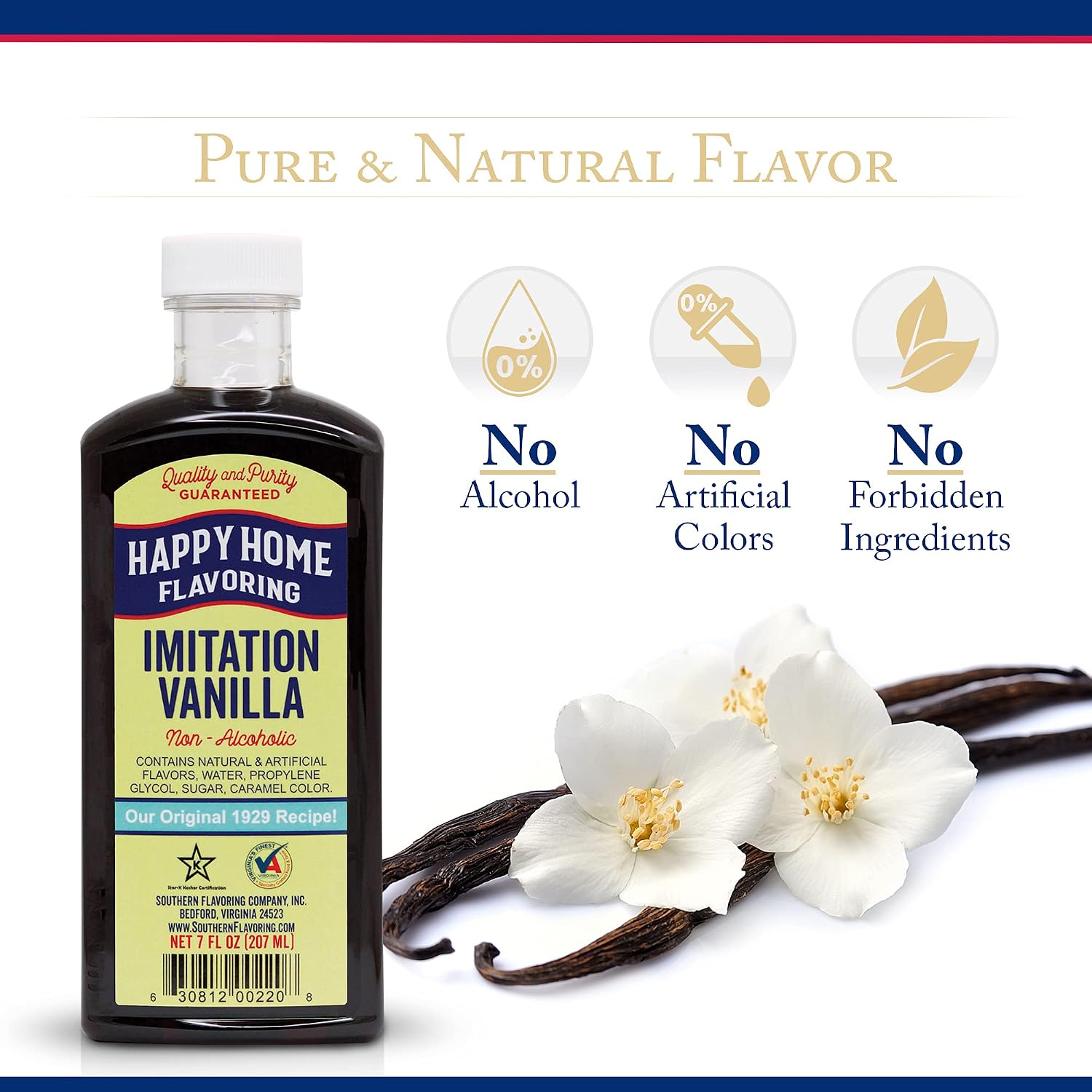 Happy Home Imitation Clear Butter Flavoring, Non-Alcoholic, Certified Kosher, 7 oz.