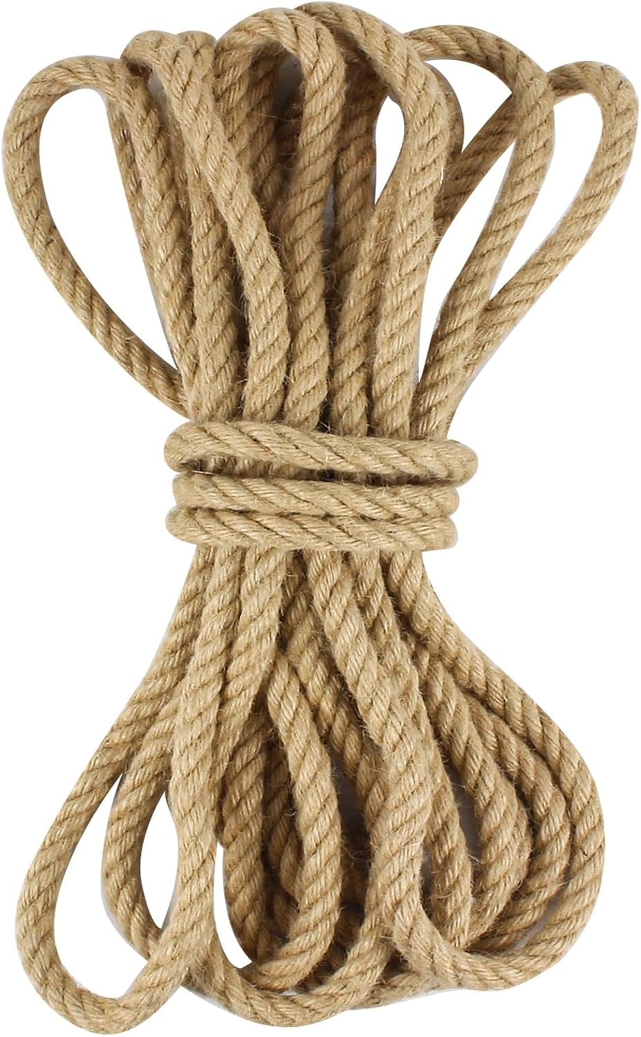 Jute Rope 1 in x 100 ft Thick Twisted Manila Ropes Natural Hemp Rope for Swing Bed, Railing, Crafts, Docks, Tug of War, Decorating, Nautical, Landscaping, Hammock