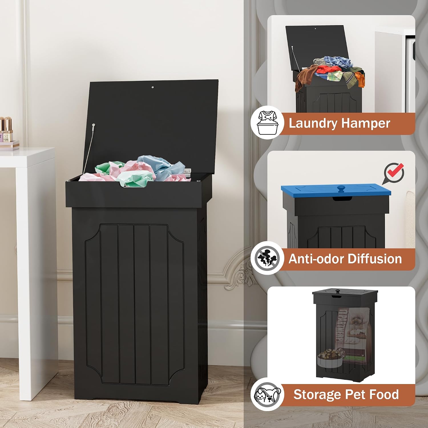 Function Home Trash Can Cabinet, 13 Gallon Kitchen Garbage Can, Wood Recycling Trash Bin, Freestanding Dog Proof Trash Can, Farmhouse Trash Cabinet with Lid for Home Kitchen Bathroom, Yellow