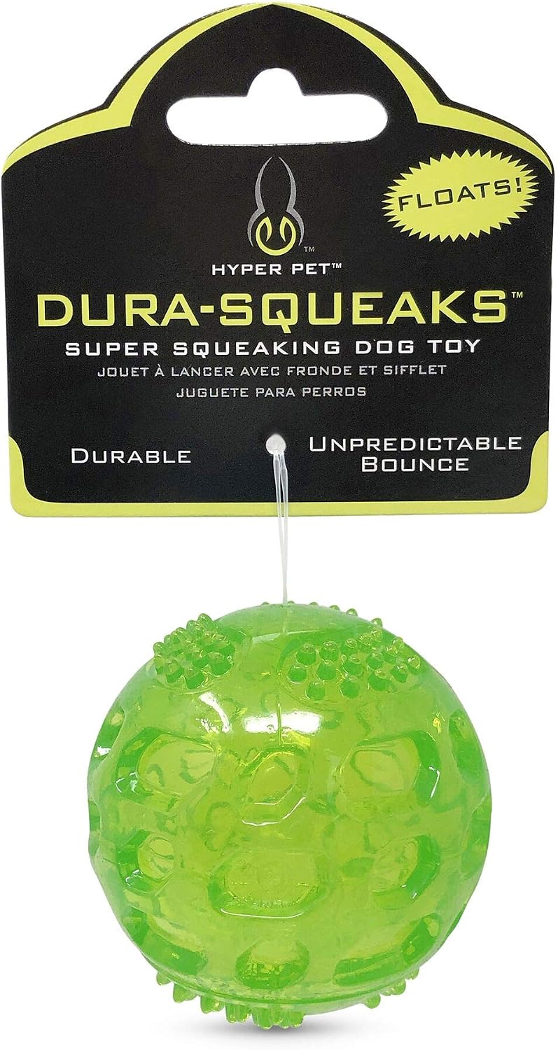 Hyper Pet DuraSqueak Dog Ball Toy, Interactive Dog Toys that Float and Squeaks for Playing, Fetching and Retrieving-Great Alternative to Traditional Tennis Balls Green 2.5 Inch | Bold sound effects reward play, a fresh alternative to traditional tennis o…