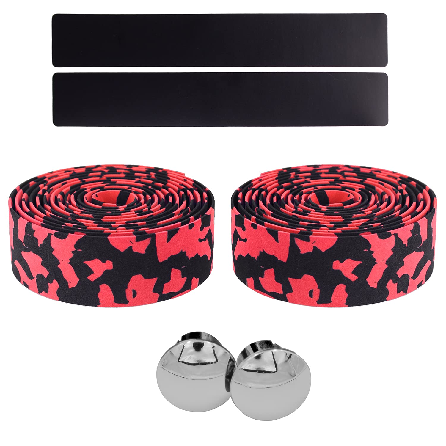 KINGOU White & Blue Camouflage EVA Road Bike Handlebar Tape Cycling Bar Tapes - 2PCS Per Set