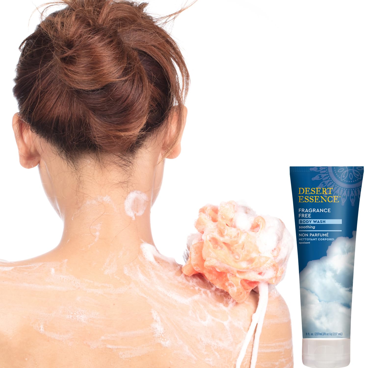 Desert Essence Fragrance Free Body Wash for Sensitive Skin, 8 fl oz | Washes away daily buildup while helping preserve a calm, soft and comfortably conditioned feel.