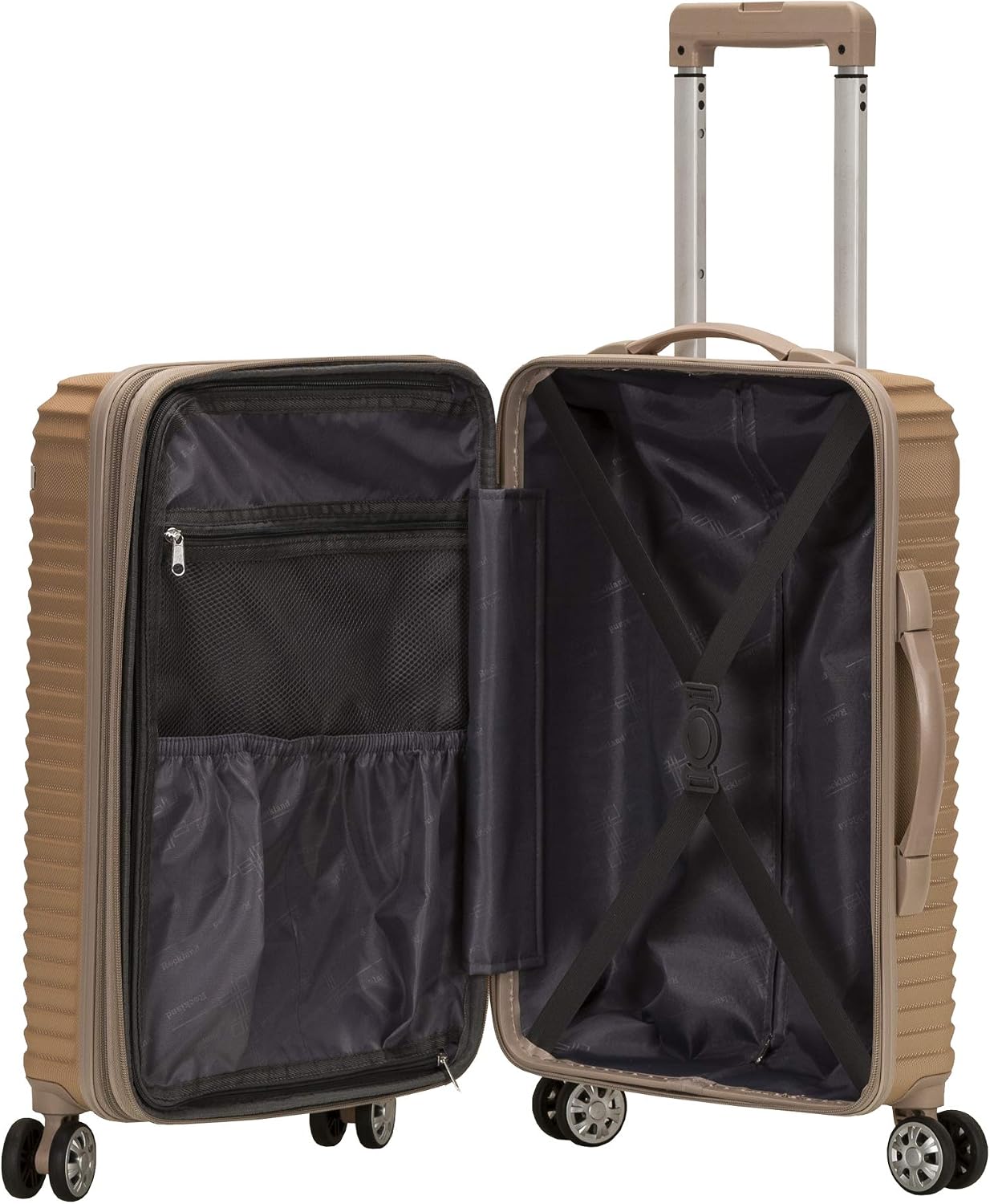 Rockland Star Trail Hardside 2 Piece Expandable Spinner Wheel Luggage Set, (20"/24"/28"), Champagne