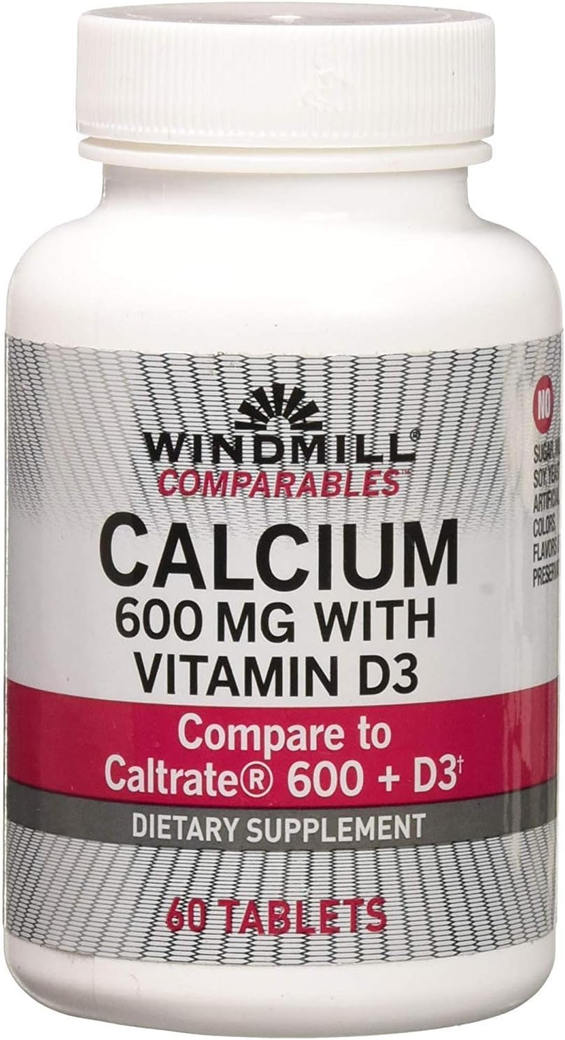 Windmill Calcium As Carbonate with Vitamin D 600 Mg, Tablets 60 Ea