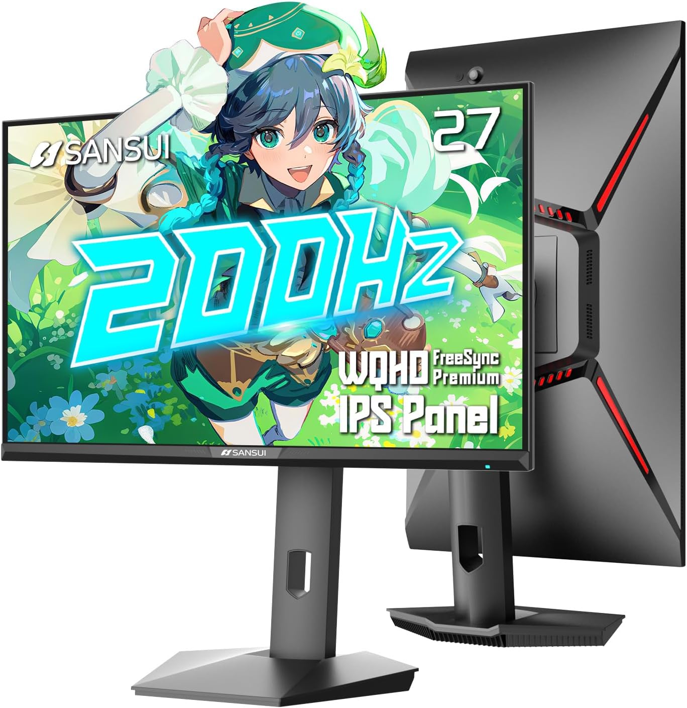 SANSUI 32 Inch Curved 240Hz Gaming Monitor High Refresh Rate, FHD 1080P | Gaming PC Monitor HDMI DP1.4, 1500R Curvature, 1Ms MPRT, HDR,Metal Stand,VESA Compatible(DP Cable Incl.)