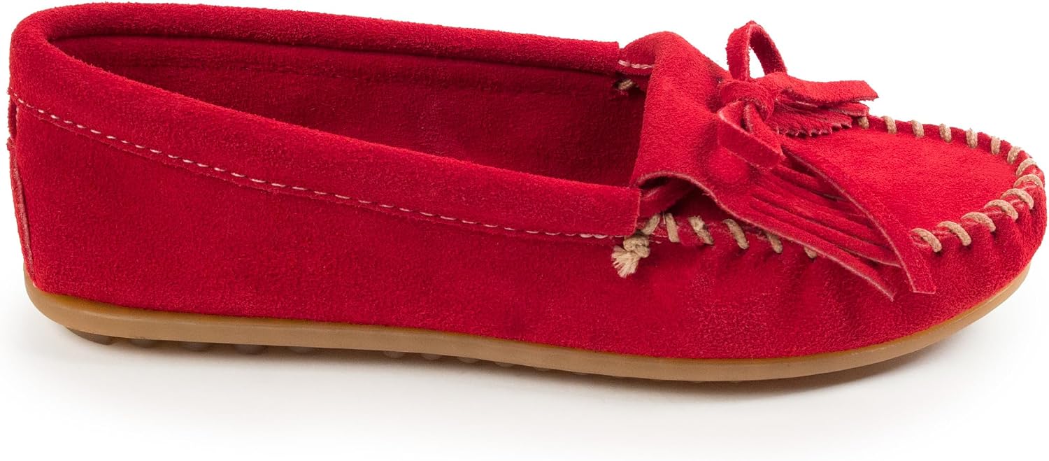 Minnetonka Women's Kilty Suede Hardsole Moccasin