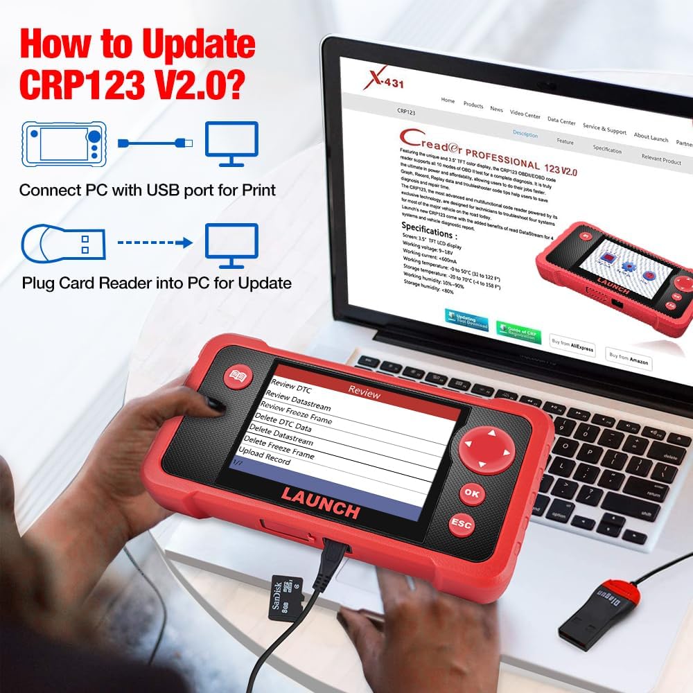 Launch CRP123 OBD2 Scanner 2024 Newest Elite Code Reader Engine/ABS/SRS/Transmission Car Diagnostic Tool, ABS Code Reader, SRS Scan Tool