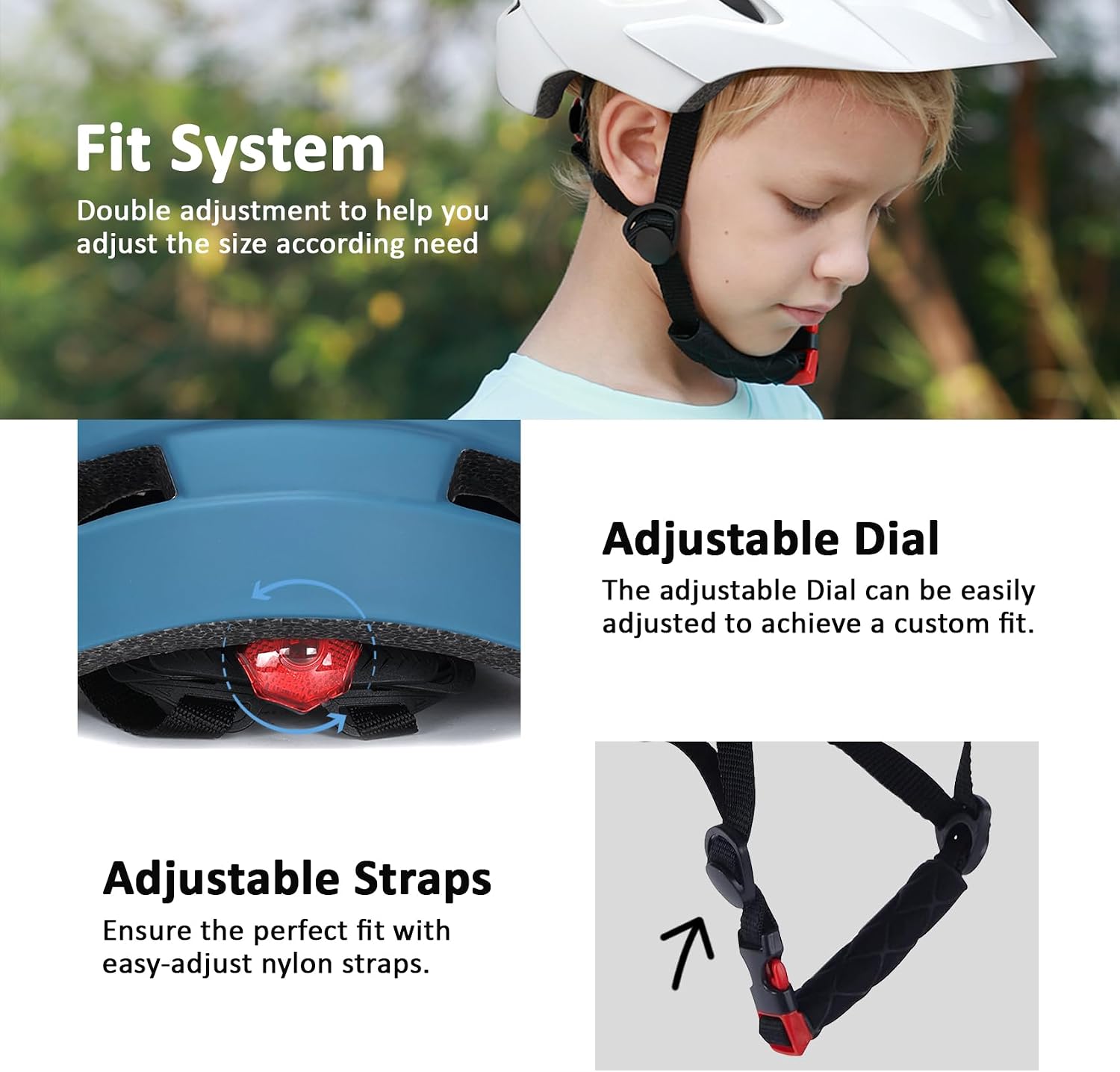 Kids Bike Helmet, Toddler Youth Helmet for Boys Girls, Ages 3-5, 5-8, 8-14