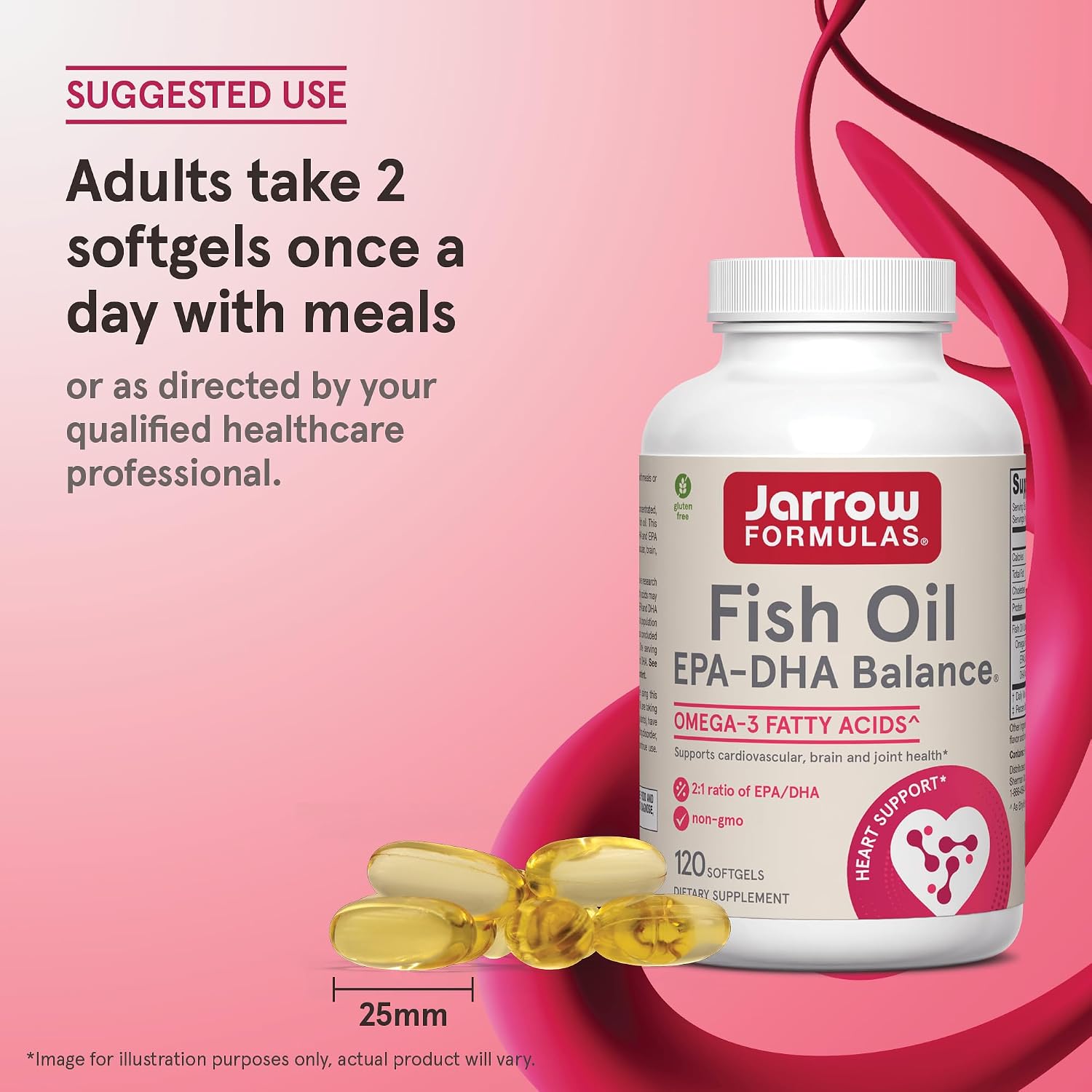 Jarrow Formulas EPA-DHA Balance, 1,200 mg Omega-3 Fatty Acids for Cardiovascular Support, 240 Softgels, 120 Day Supply