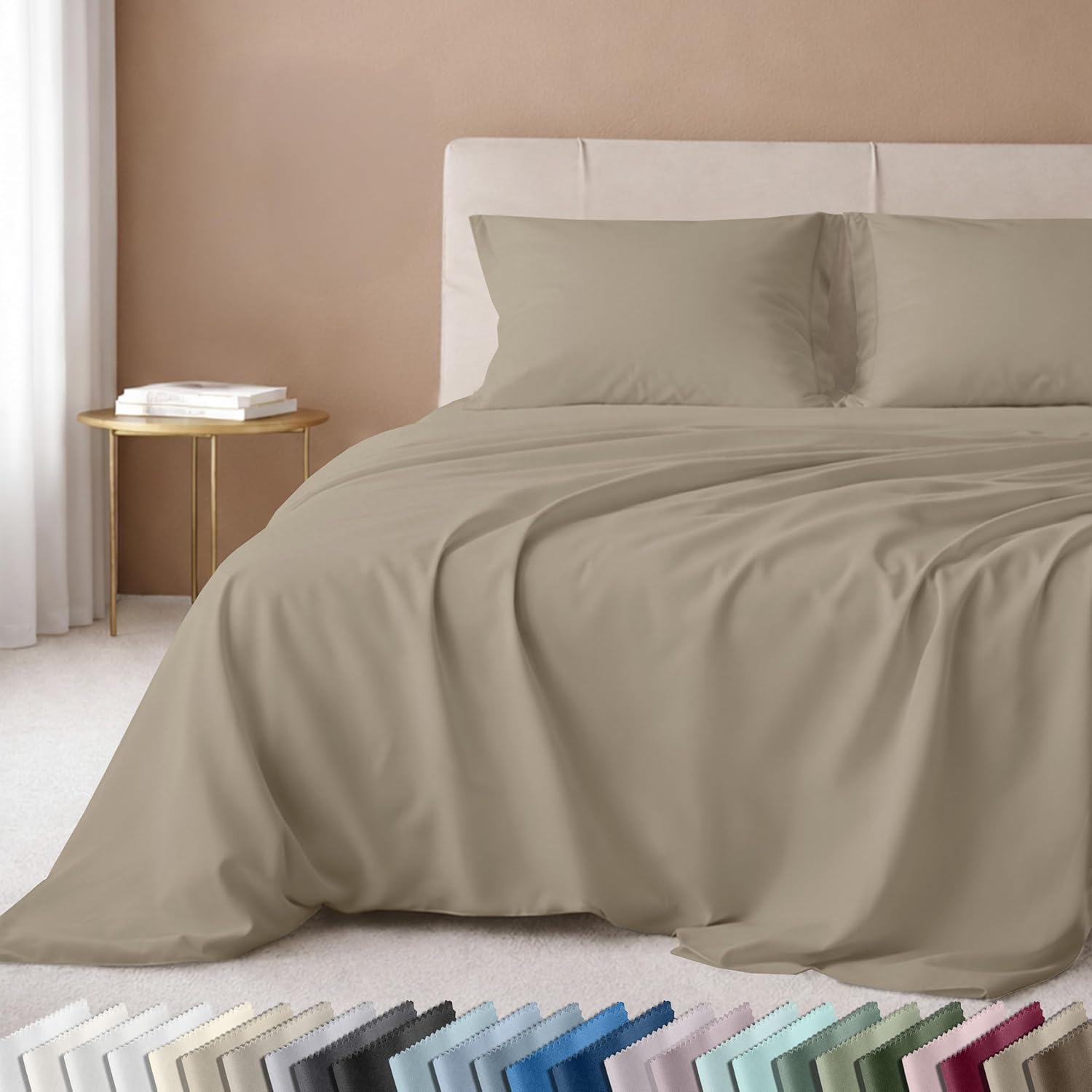 California Design Den Luxury 600 Thread Count Full Size Sheet Sets, Seafoam | 100% Cotton Sateen Backed by Good Housekeeping Seal, Soft & Smooth, 16" Deep Pocket, All-Around Elastic, Durable, Easy Care