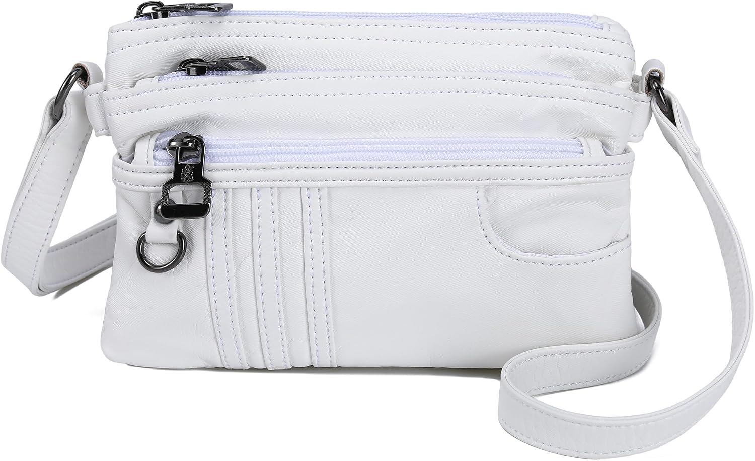 MINICAT Multi Pocket Small Crossbody Purses for Women Everyday Shoulder Bag | Lightweight Organizer, Cross body Bag with Multiple Zipper Pockets, Vegan Leather, Phone Purse for Travel Casual Daily