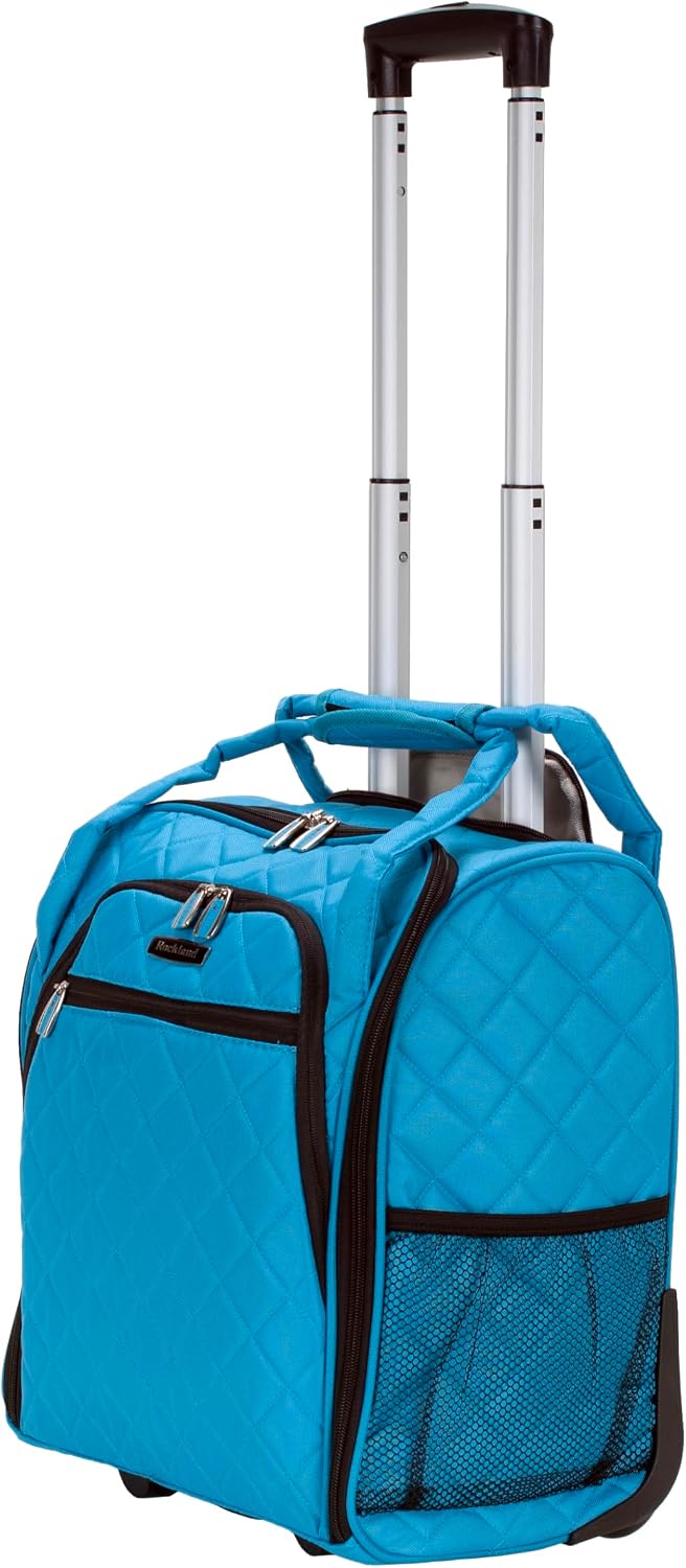 Rockland Melrose Upright Wheeled Underseater Carry-On Luggage, Red