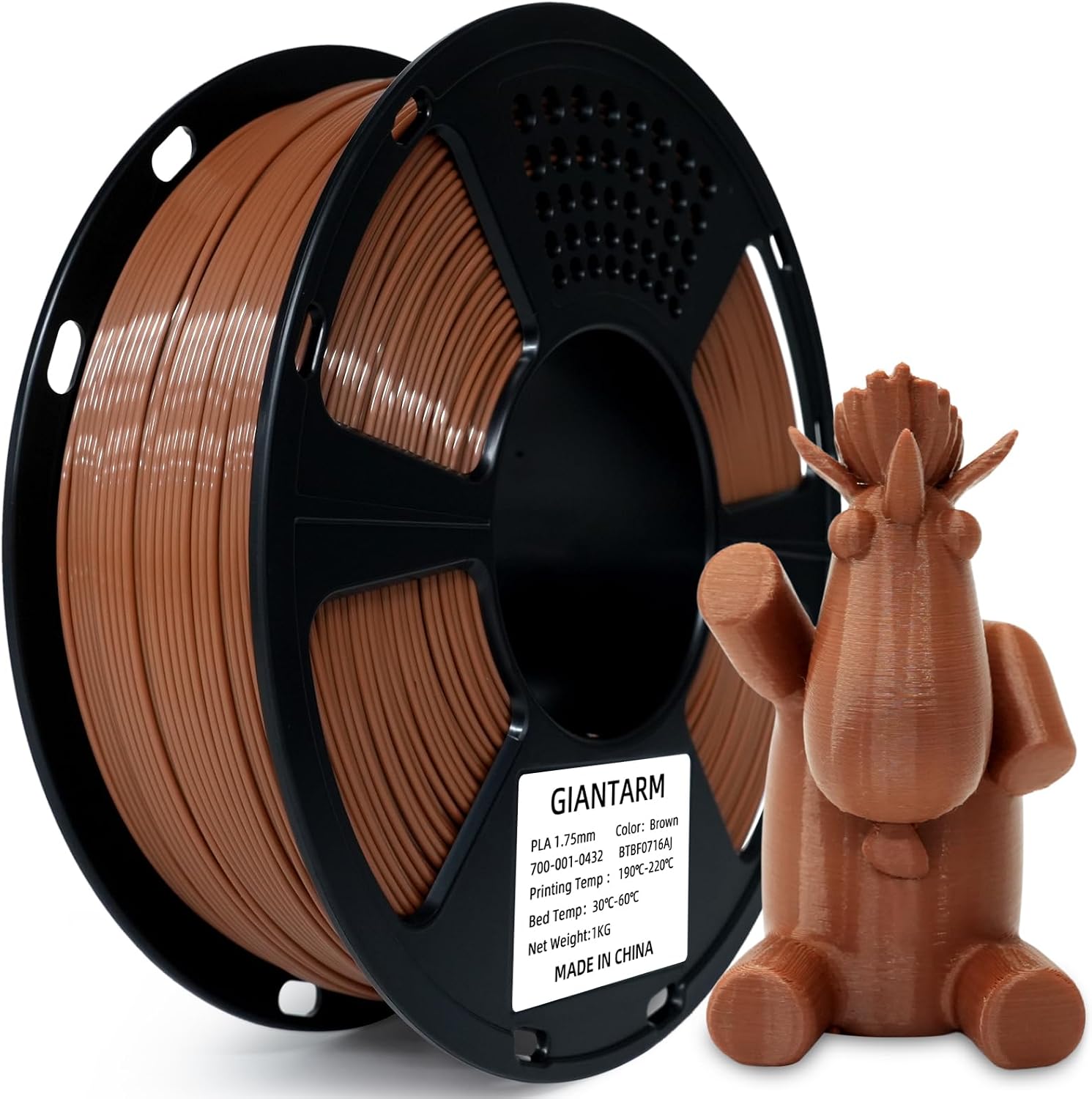 GIANTARM 3D Printer Filament, Silk Gold Pla Filament, 1Kg(2.2lbs) Spool, 1.75mm Dimension Accuracy +/- 0.03mm, 3D Printing Filament