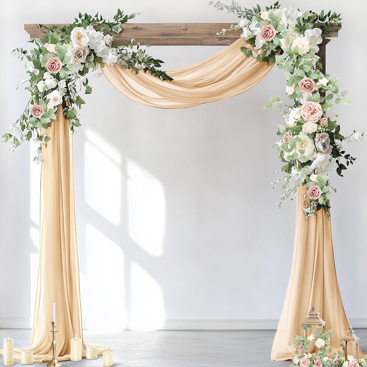 Wedding Arch Draping Fabric Sheer Chiffon Curtain Drape Wedding Party Decor