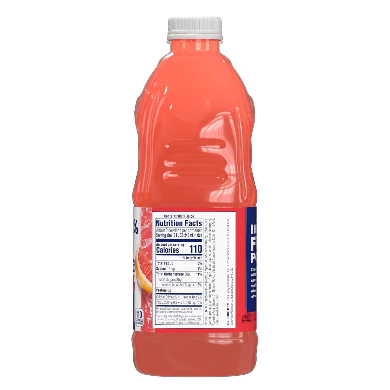 Ocean Spray 100% Juice, Ruby Red Grapefruit, 60 Ounce Bottle (Packaging May Vary)