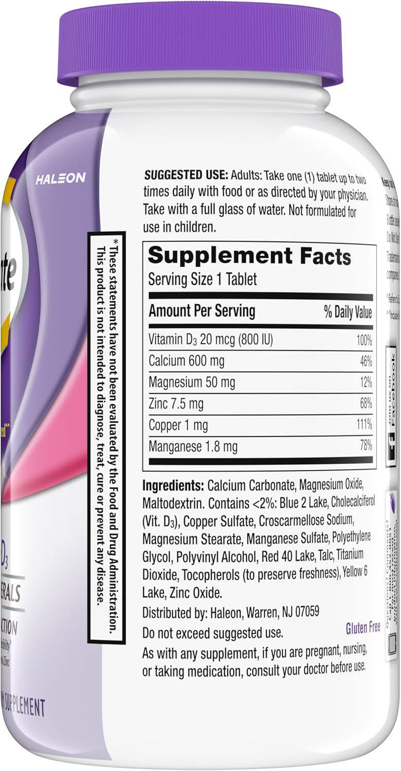Caltrate 600 Plus D3 Vitamin D and Calcium Supplement Tablets, 165 Count | Highest Level of Vitamin D3, Maximizes Calcium Absorption to Support Strong Bones and Daily Function