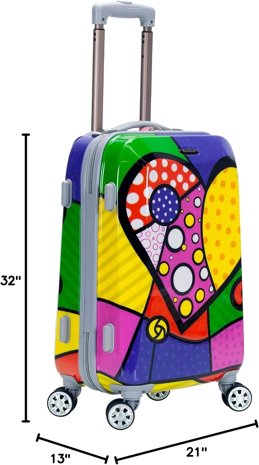 Rockland Vision Hardside 3 Piece Spinner Wheel Luggage Set, (20"/24"/28"), Love