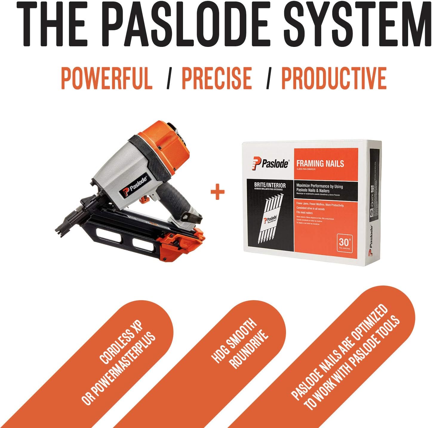 Paslode, Framing Nails, 650604, 30 Degree RounDrive Brite, 2 3/8 inch x.113 Gauge, Smooth, 2,000 per Box
