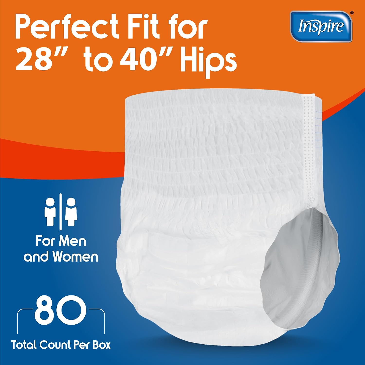 Inspire Protective Underwear for Men and Women with Incontinence | Adult Diapers | Disposable Underwear for Adults | Adult Pull Ups - 4 Bags of 14 | 56 Total (Extra Large)