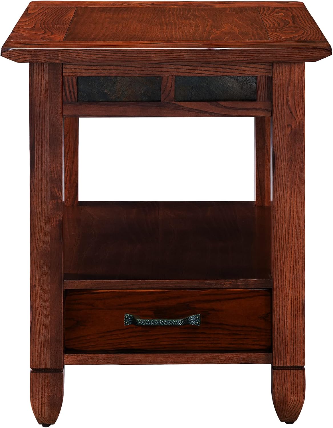 Leick Home Shield Wedge End Table, 21", Glazed Auburn