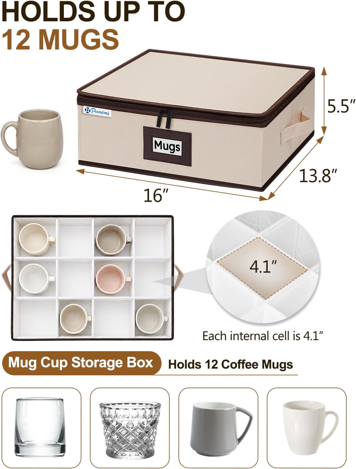 China Storage Containers, 4-Pack Hard Shell Plate & Dish Cases for Moving | Padded dividers and quilted lining protect plates and dishes; stackable for moving and holiday storage, beige hold set of 12
