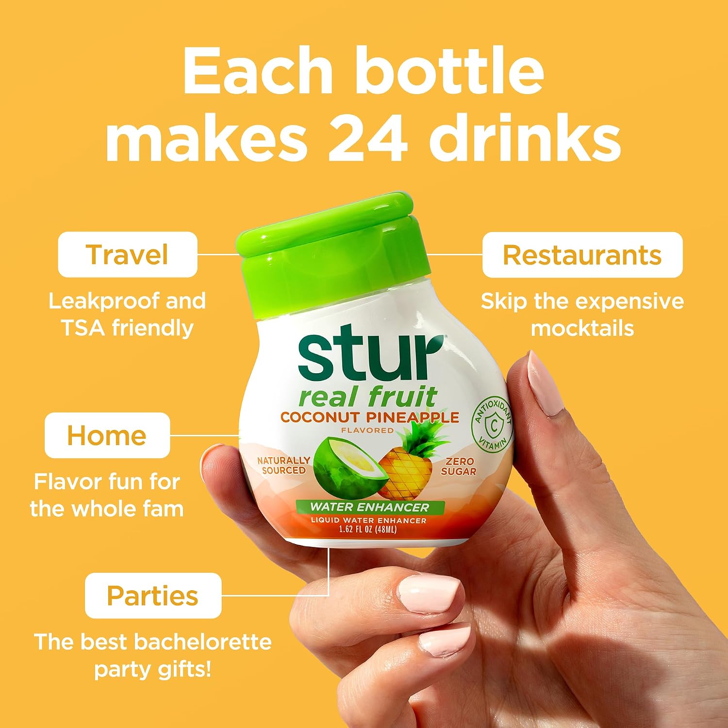 Stur Liquid Water Enhancer | Blue & Blackberry | Naturally Sweetened | High in Vitamin C & Antioxidants | Sugar Free | Zero Calories | Keto | Vegan | 5 Bottles, Makes 120 Drinks
