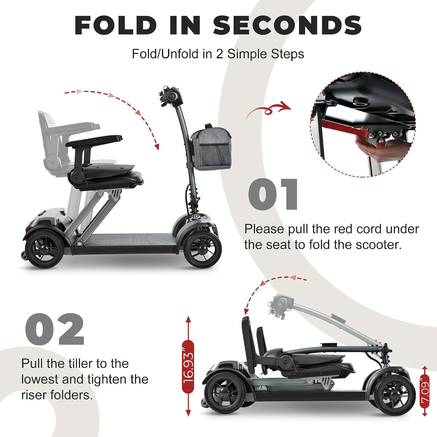MetroMobility 15-25Miles 330lbs Electric Mobility Scooters for Seniors Blue