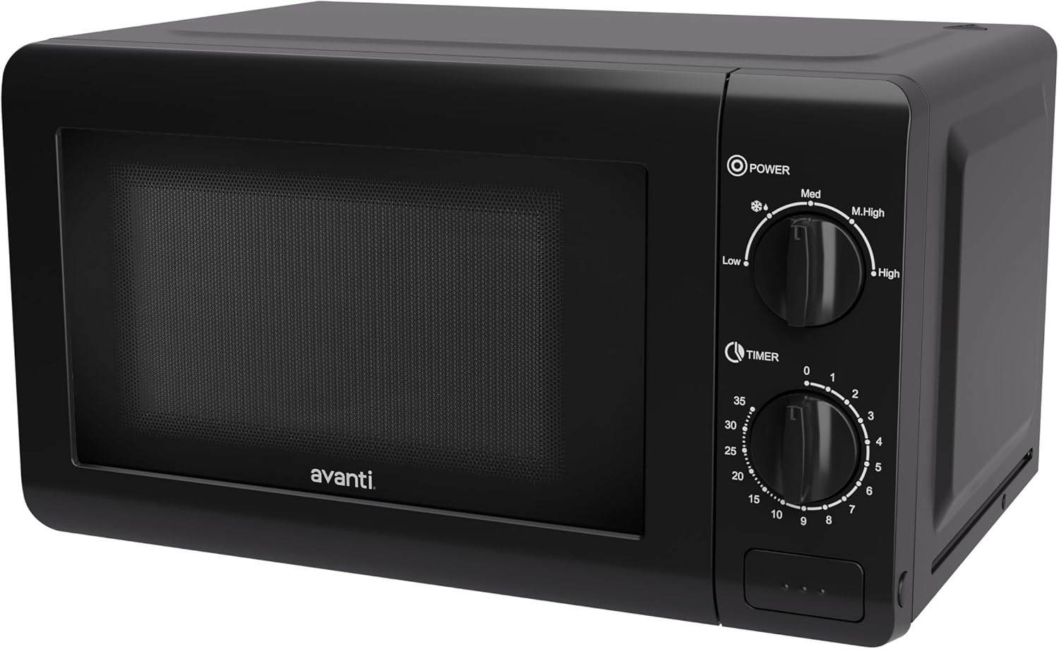 Avanti Microwave Oven 700-Watts Compact Mechanical with 5 Power Settings, Defrost, Full Range Temperature Control and Removable Glass Turntable