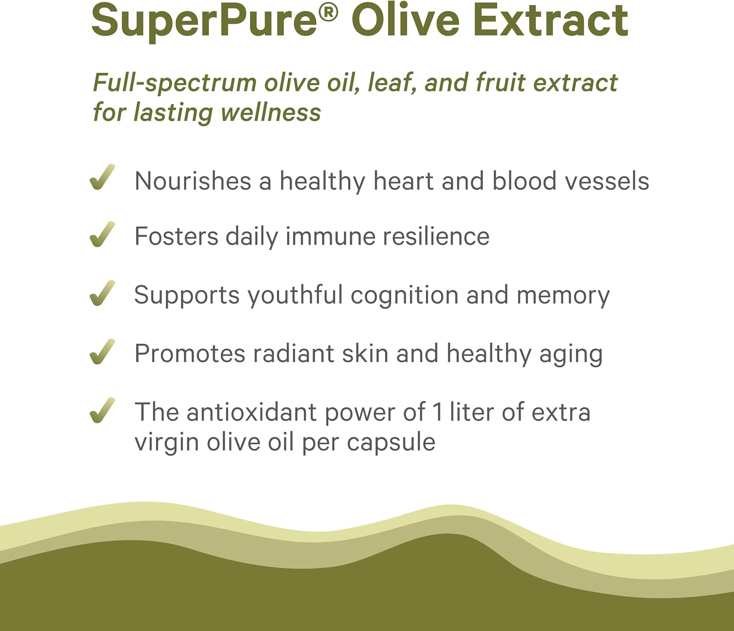PURE SYNERGY SuperPure Olive Extract | Organic Olive Leaf, Oil, and Fruit Supplement with Polyphenols | for Heart, Brain