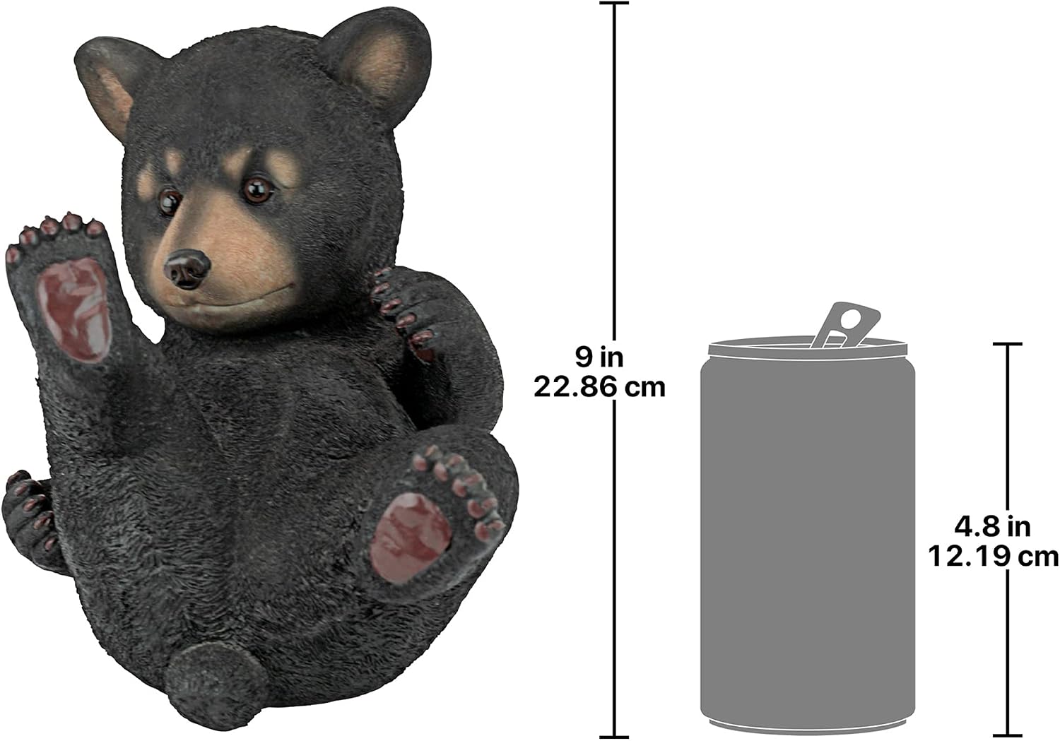 Design Toscano QM2594300 Roly-Poly Bear Cub Statue, Walking Bear,Full Color