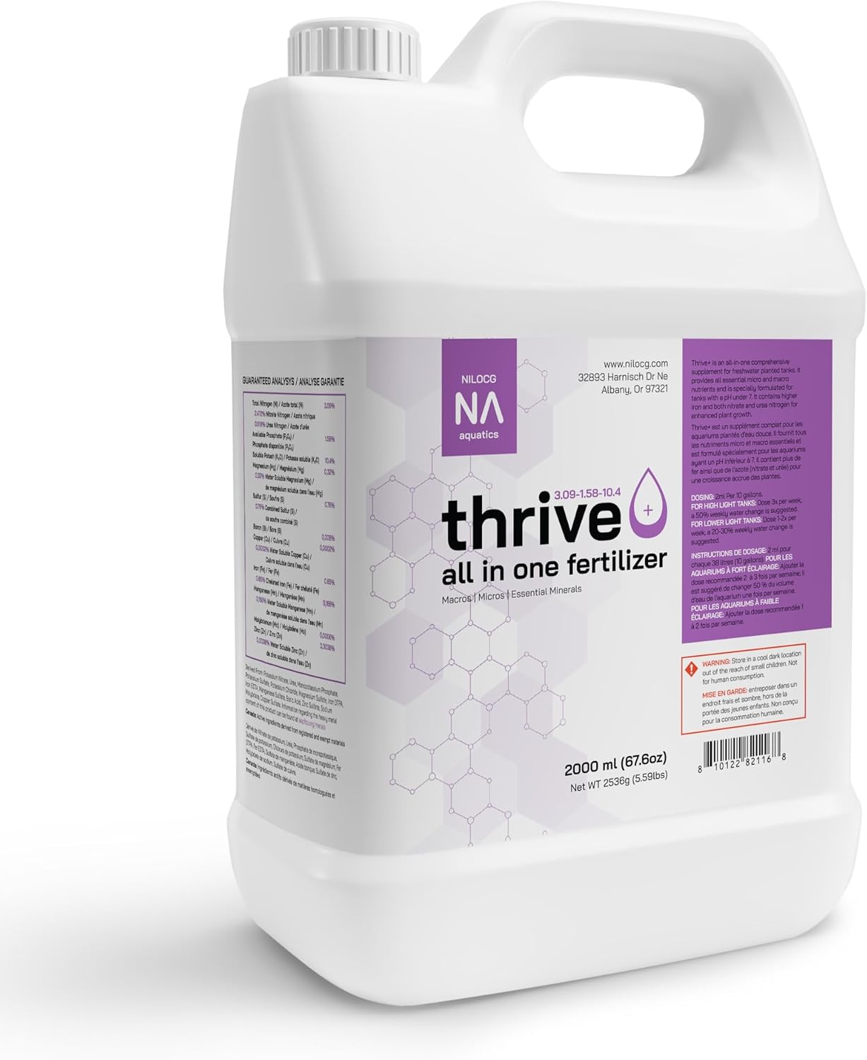 Thrive+ All in One Liquid Aquarium Plant Fertilizer – 500ml Highly Concentrated Aquatic Plant Fertilizer Solution – Nutrient-Rich Aquarium Plant Food – Convenient Usage – Effective Results