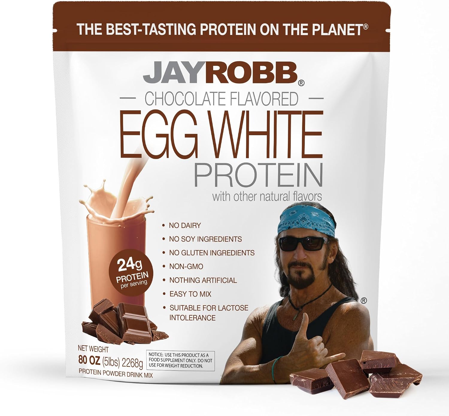 JAYROBB Vanilla Egg White Protein 24 oz, 1.5 Pound Bag
