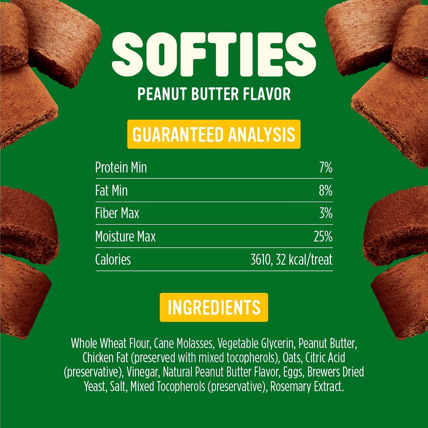Blue Dog Bakery Natural Dog Treats, Softies, Peanut Butter Flavor, 16.2oz Bag, 6 Bags | Soft & Chewy Oven-Baked Dog Treat Chews, Made with Real Peanut Butter & Other Real Premium Wholesome Ingredients in the USA
