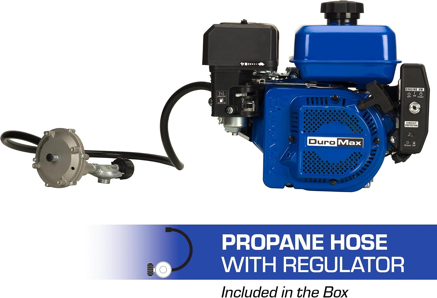 DuroMax XP7HPE 208cc Electric Start Gas Powered, 50 State Approved, Multi-Use Engine Blue