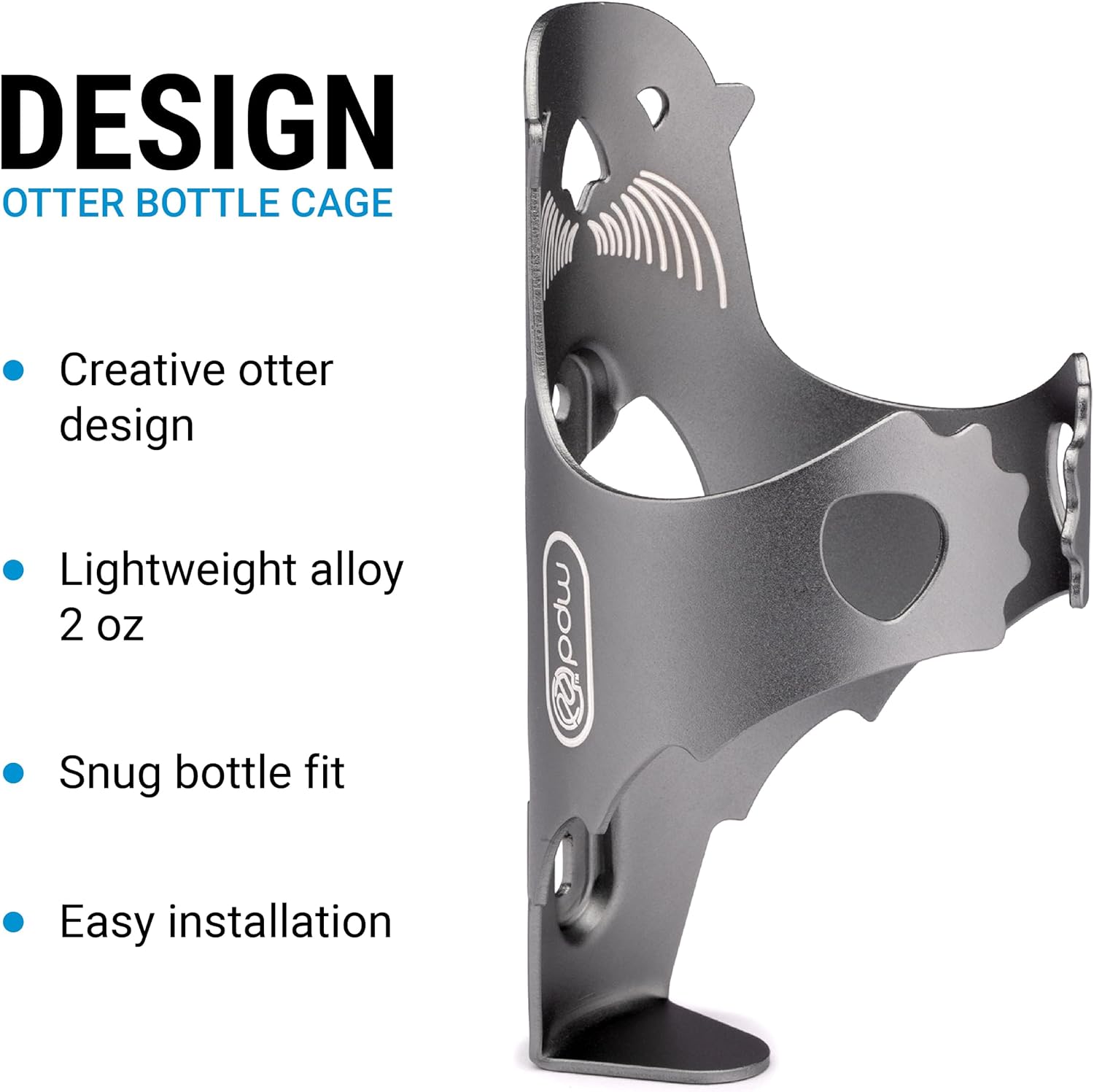 Portland Design Works Water Bottle Cage - Lightweight Water Bottle Holder for Bikes, Owl Cage, Black/Gold