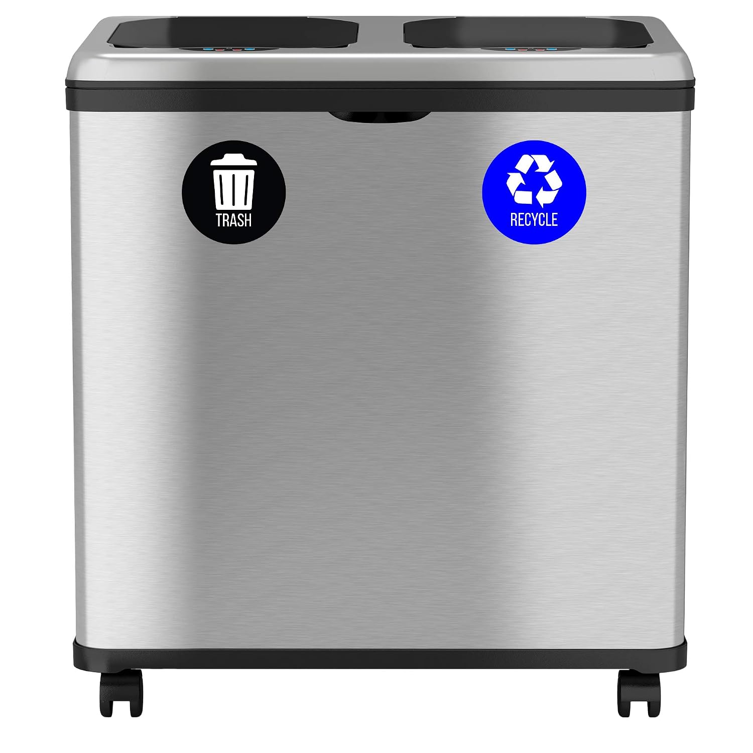iTouchless 13 Gallon Touchless Sensor Garbage Can, Stainless Steel, Round Sensor Automatic Trash Can for Kitchen and Office