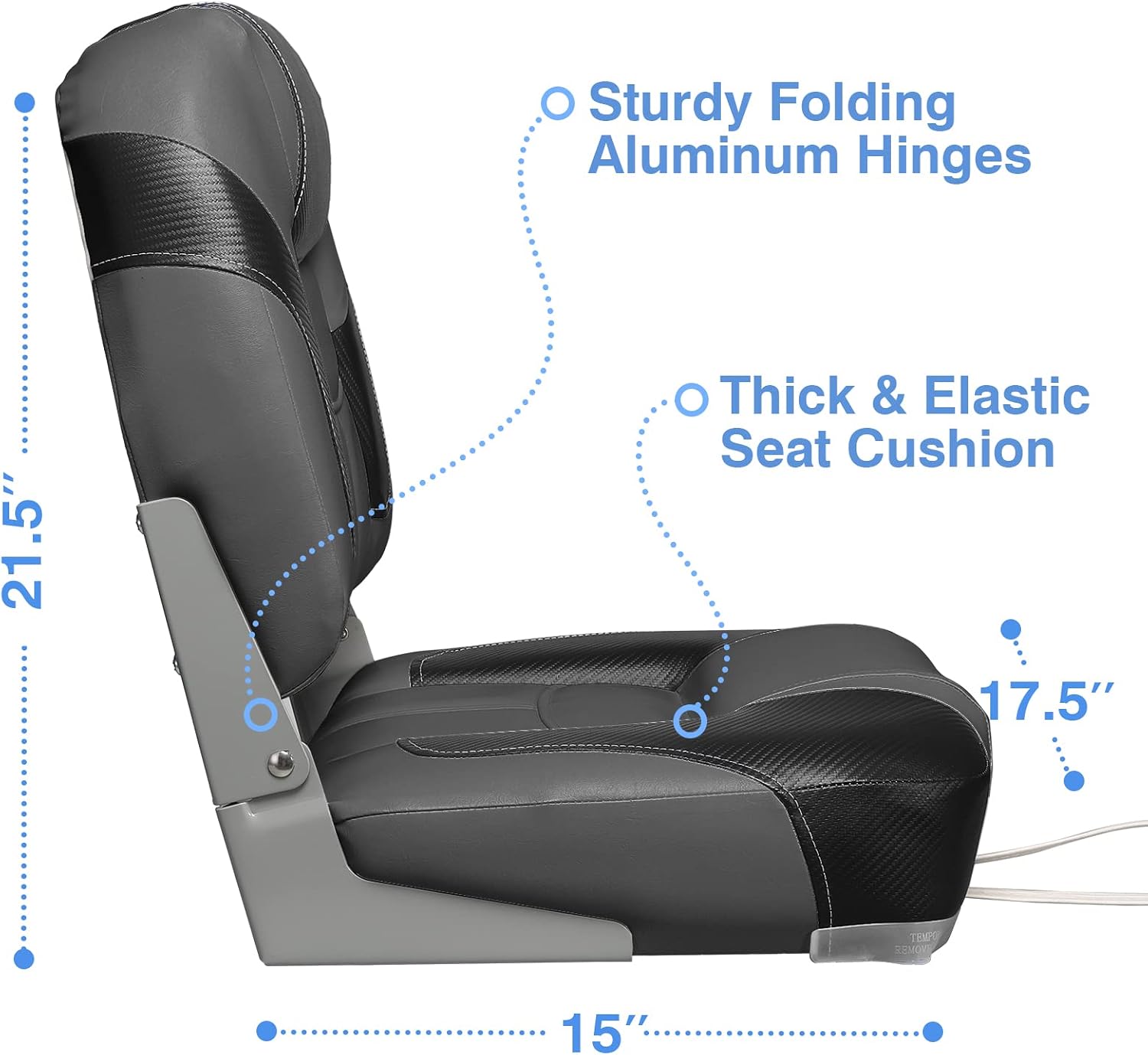 Leader Accessories Low/High Back Folding Fishing Marine Boat Seat 2 Pack