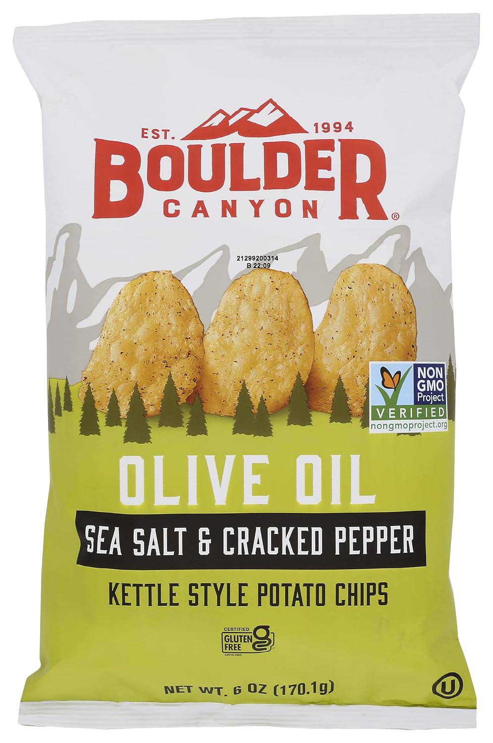 Boulder Canyon Avocado Oil Sea Salt Potato Chips 6 Count, 1.25 OZ