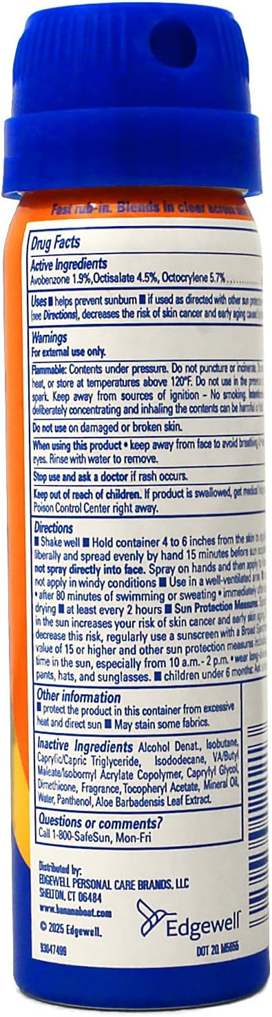 Banana Boat Sun Screen Sport Spray SPF 30 UltraMist Coolzone 1.8 oz (Travel Size), 2 units