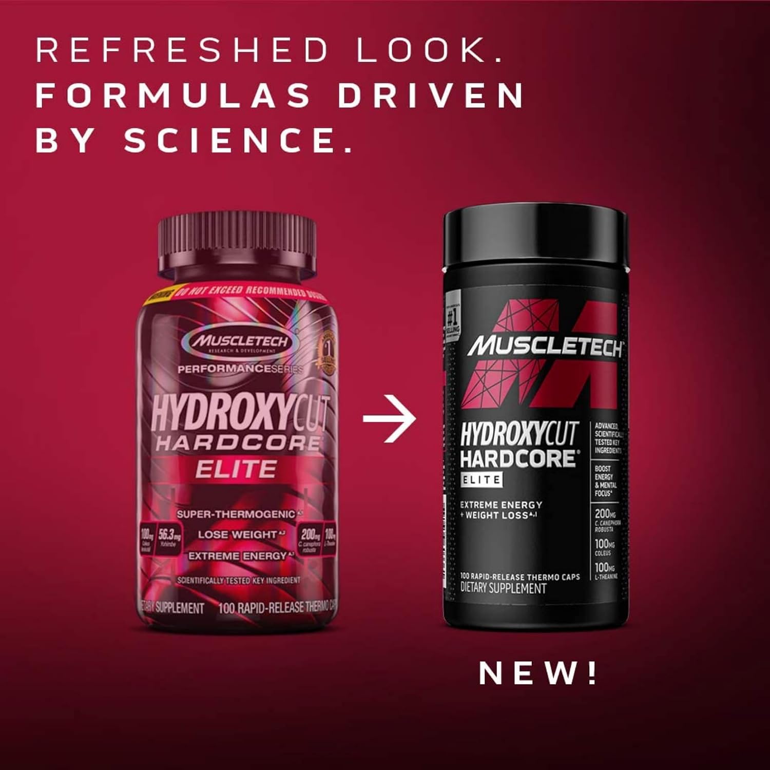 Hydroxycut Hardcore Elite - Energy & Metabolism Support for Men & Women - 270 mg Caffeine Anhydrous & 200 mg Green Coffee Extract - Rapid Release