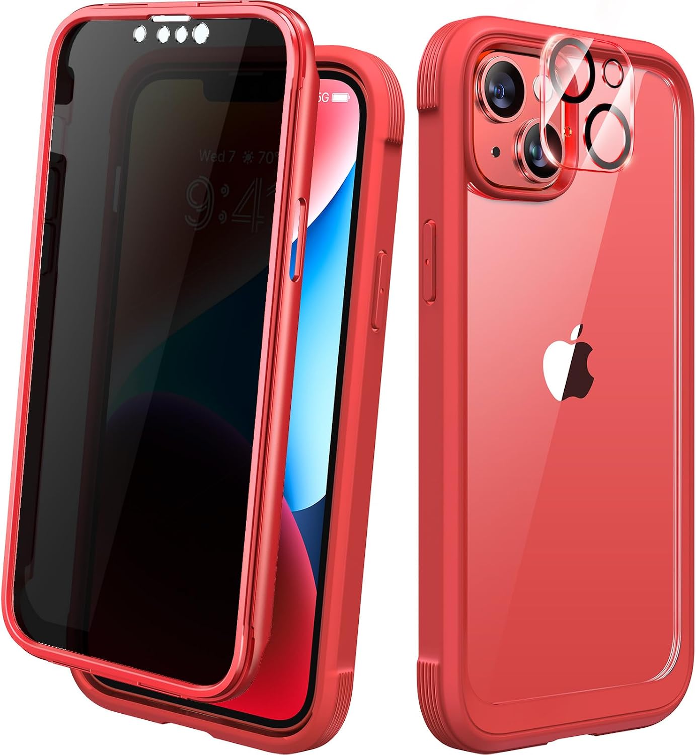 Diaclara Designed for iPhone 12 Mini Case, Full Body Rugged with Built-in Touch Sensitive Anti-Scratch Screen Protector